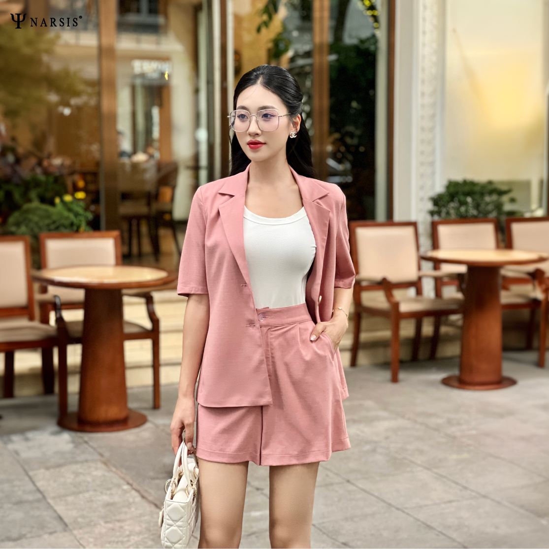 Bộ vest nữ mùa hè Narsis M24011 thiết kế thanh lịch, chất liệu thoáng mát._thumbnail_3