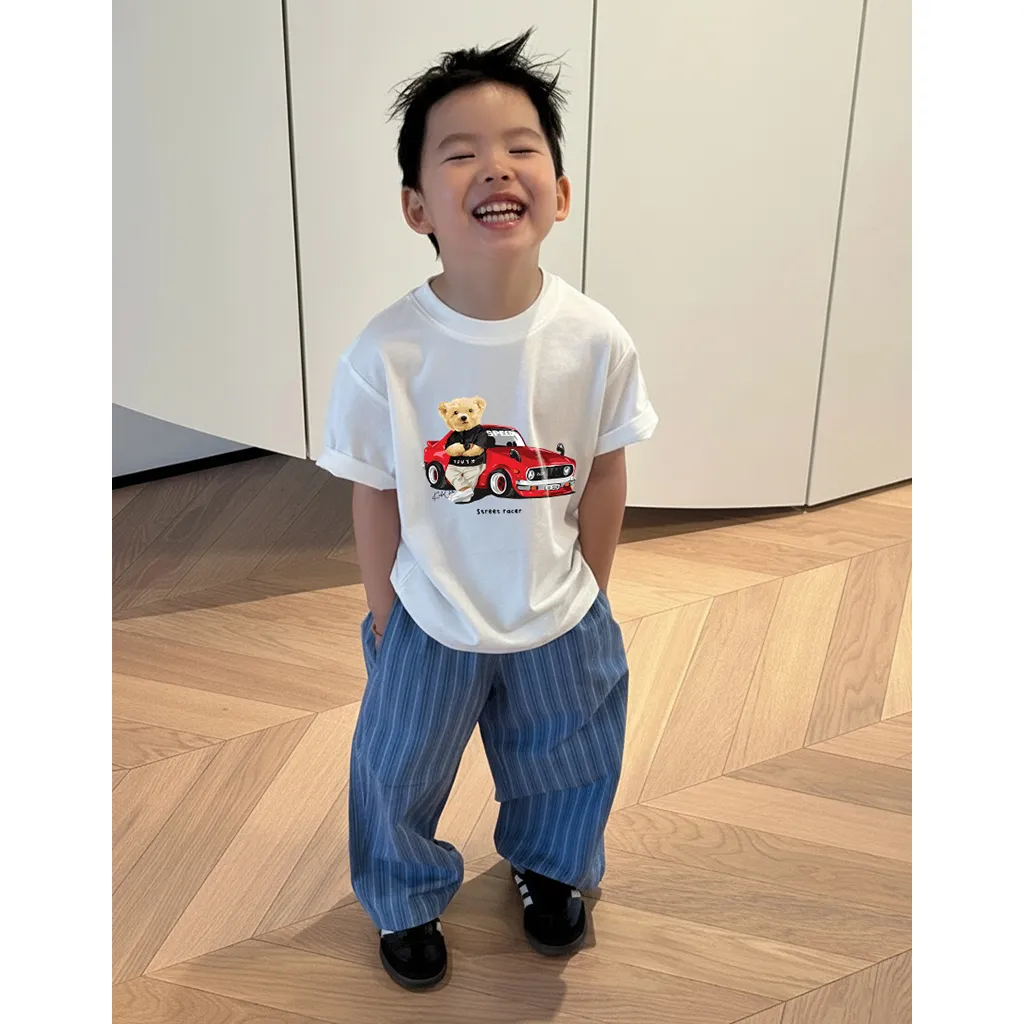 Áo thun kid form rộng bé trai Kado vải cotton thoáng mát thấm hút tốt cho bé Gấu Teddy 2916_thumbnail_2