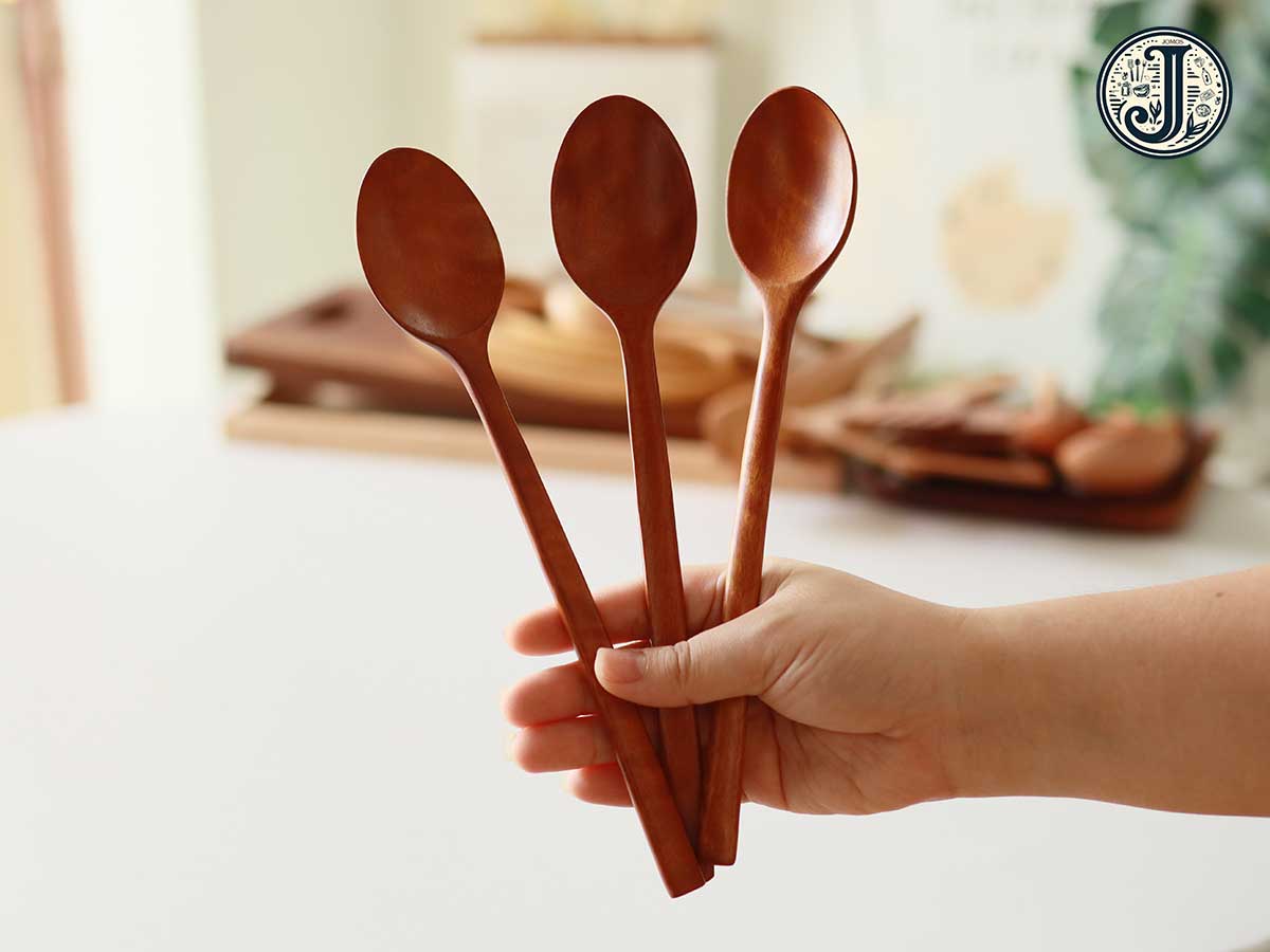 Muỗng Cán Dài Búp Sen Gỗ Xà Cừ 23,5cm J000091