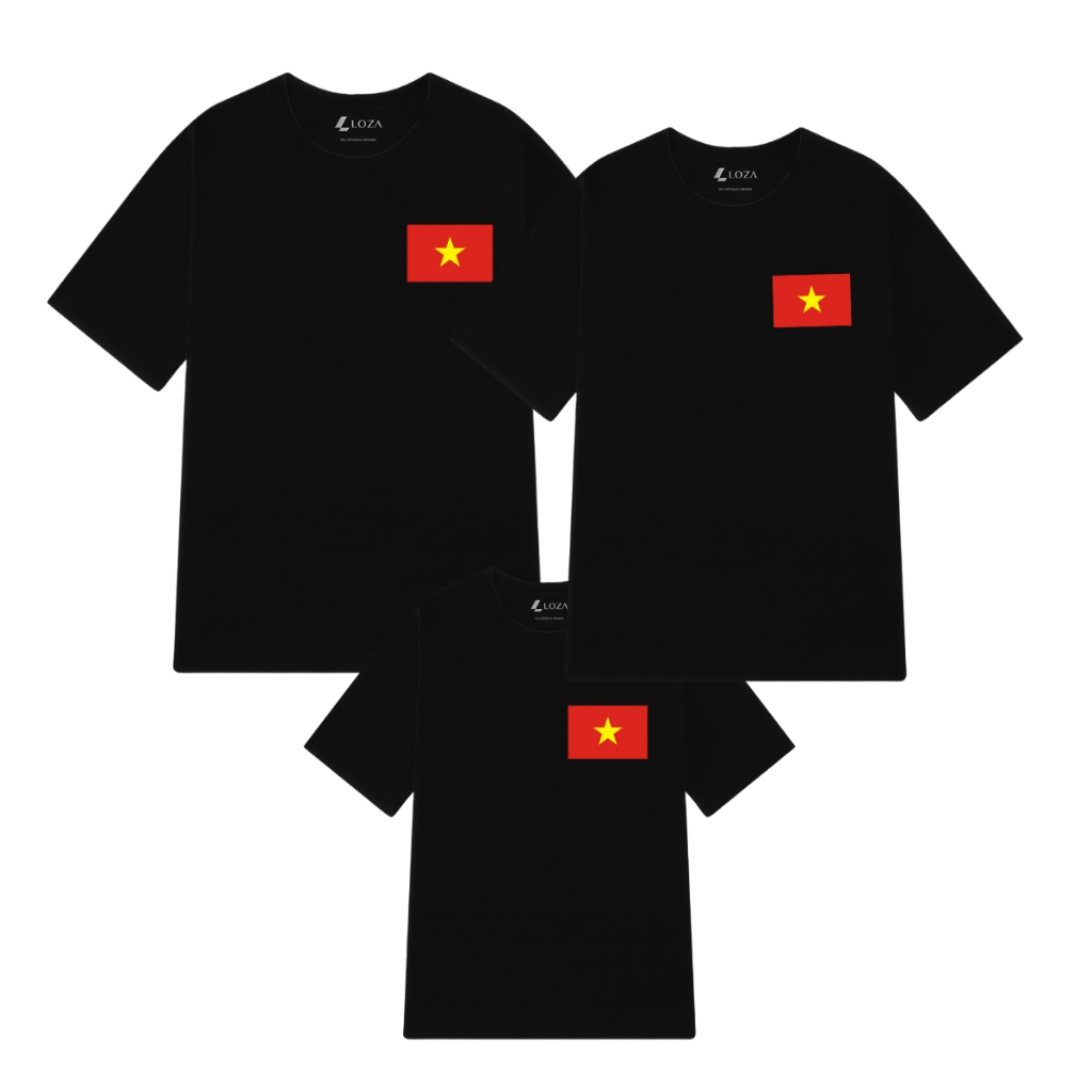 Áo thun in hình cờ Việt Nam cho nữ và trẻ em - Áo phông cờ đỏ sao vàng - LOZA G0240_thumbnail_1