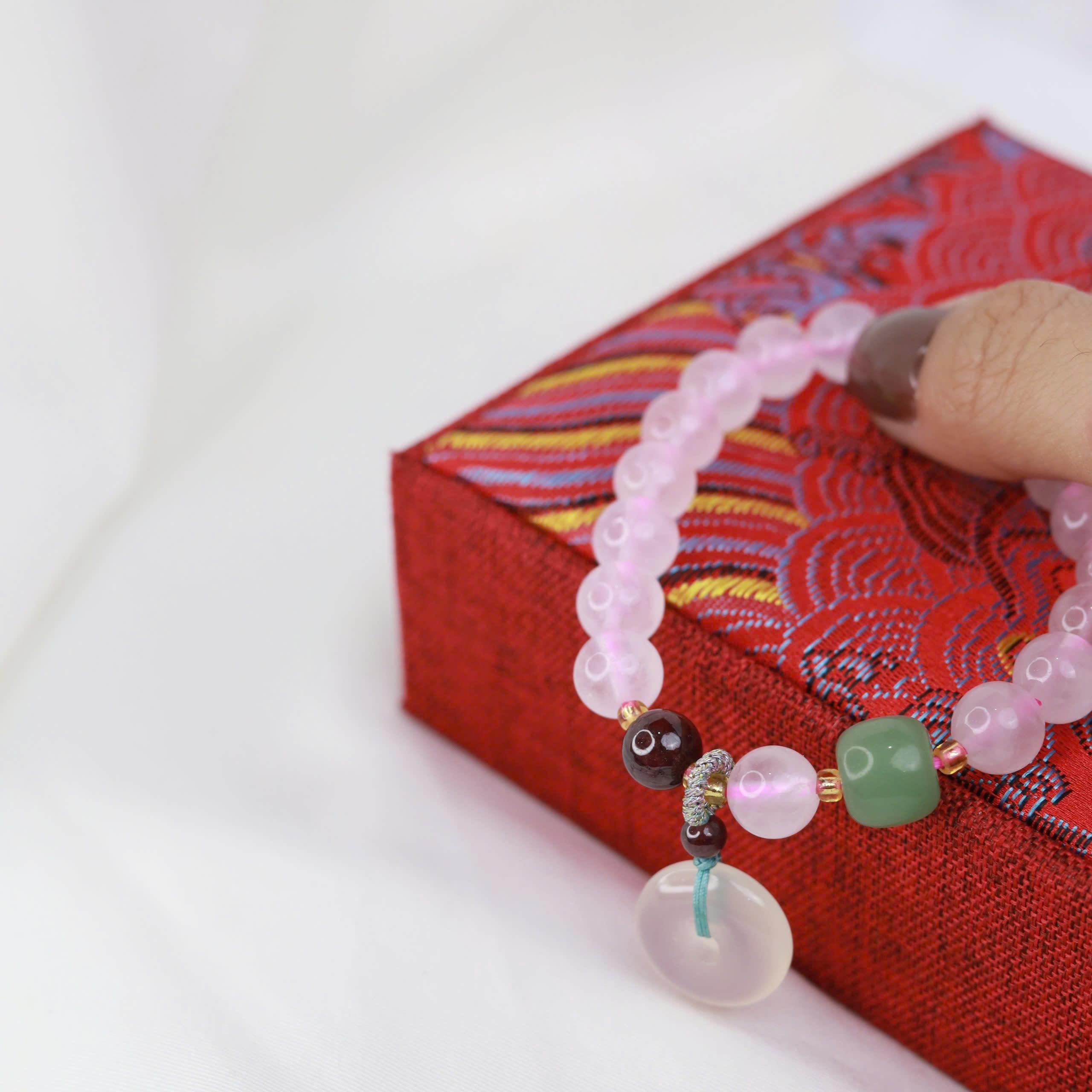 Vòng tay thạch anh hồng mix đồng điếu_thumbnail_2