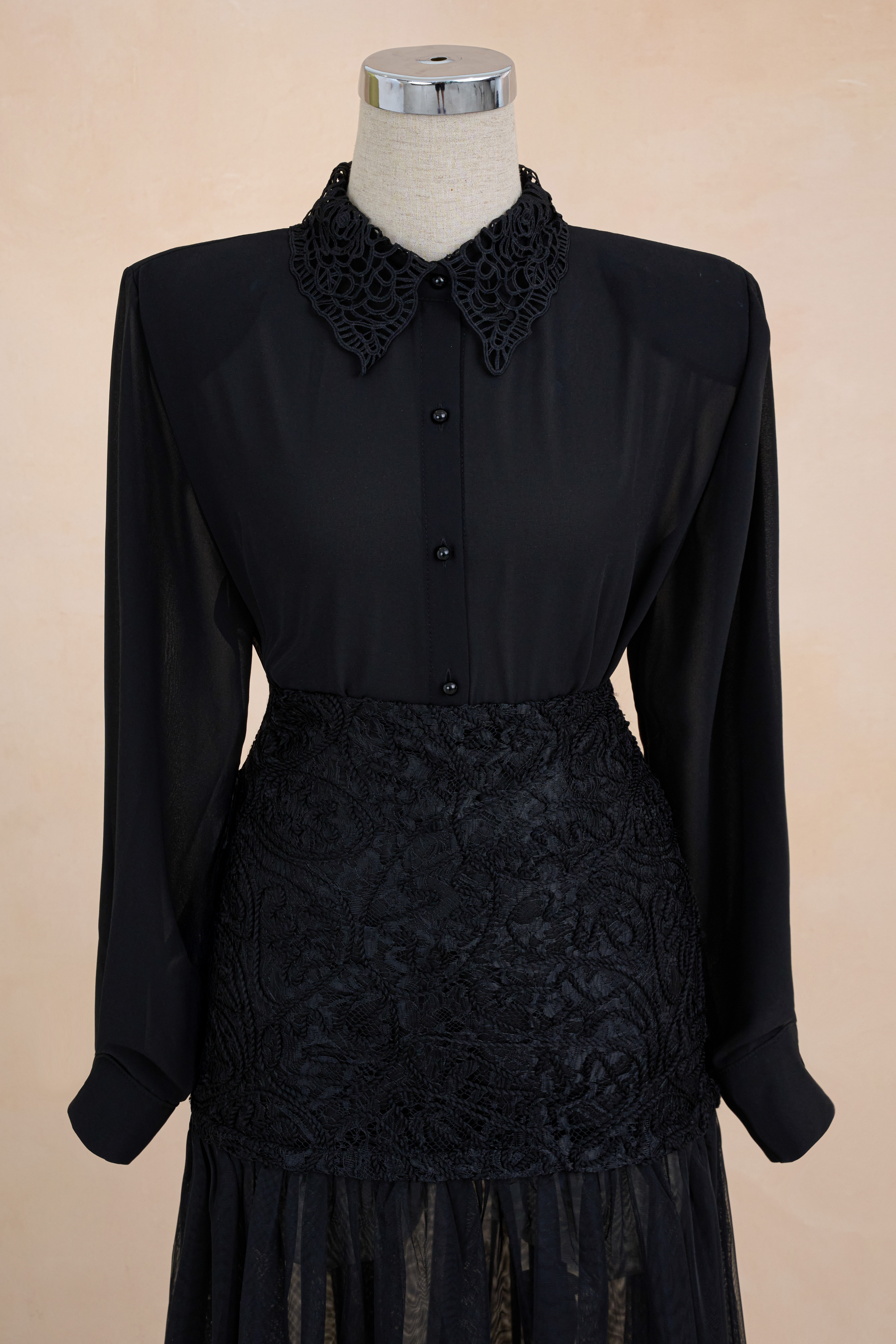 Sơ Mi Chiffon Cổ Ren