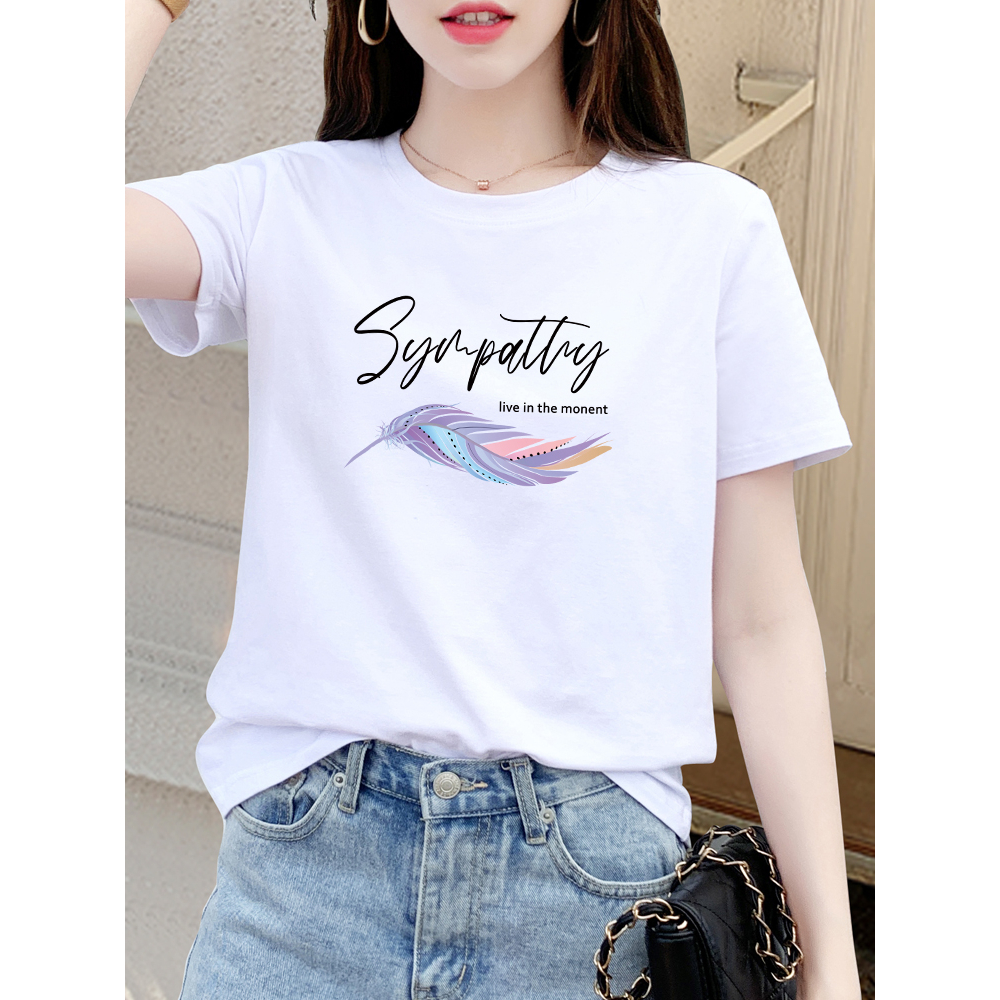 [Form Rộng] Áo phông nữ in hình Lông vũ nhiều mẫu - LOZA CT6265_thumbnail_1