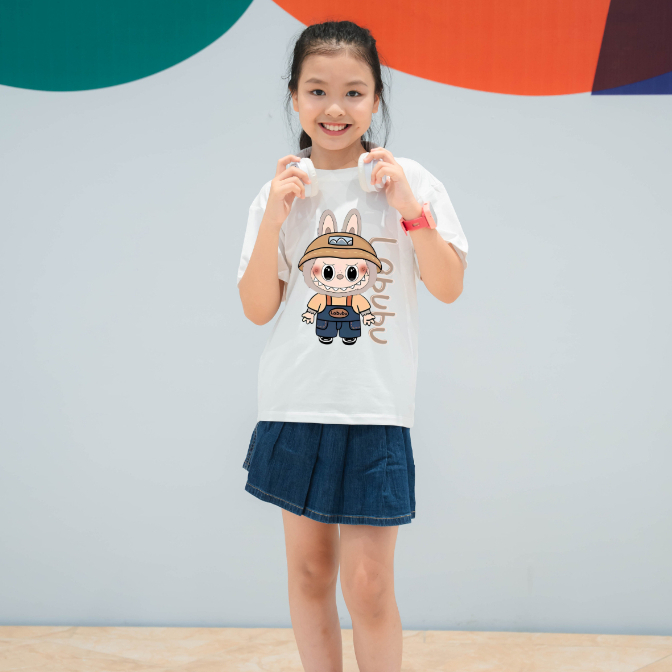 Áo thun bé gái in hình Labubu chữ dọc - Loza Kids AT2779_thumbnail_6