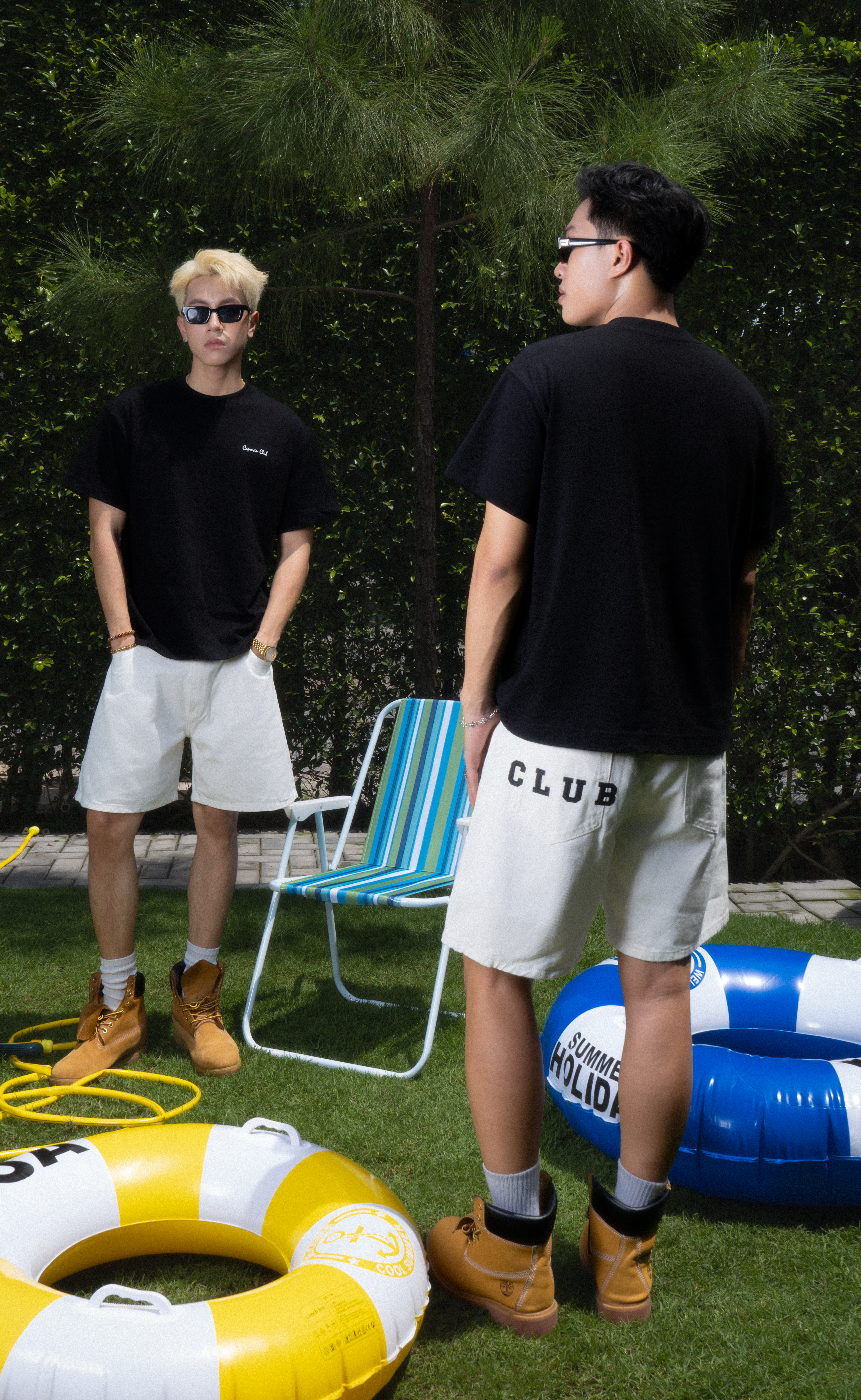 Quần short EVOL form trên gối trắng tinh có thêu tên Capman club _thumbnail_3