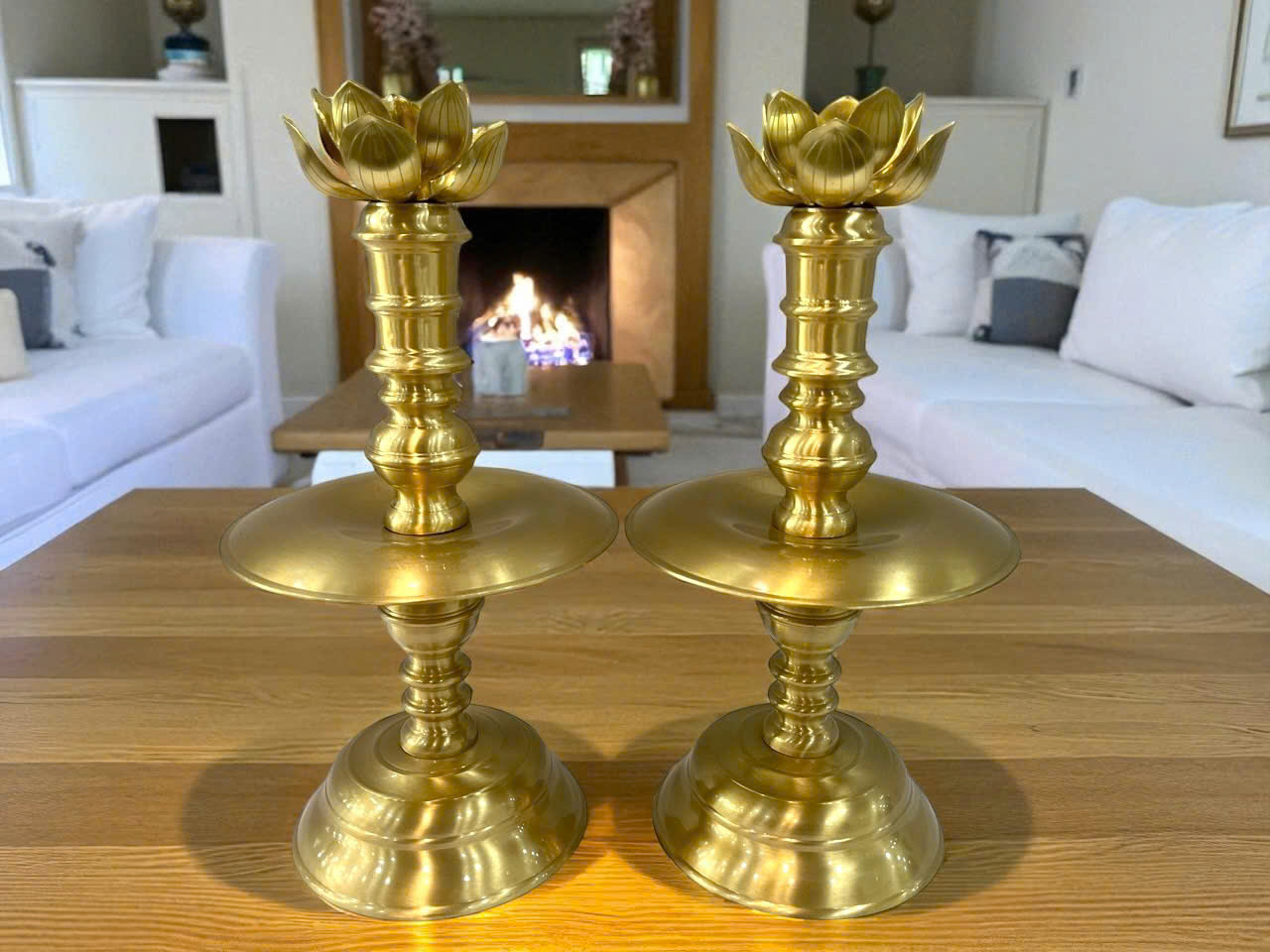 Bộ ngũ sự cao 45cm đúc đồng vàng thau _thumbnail_2