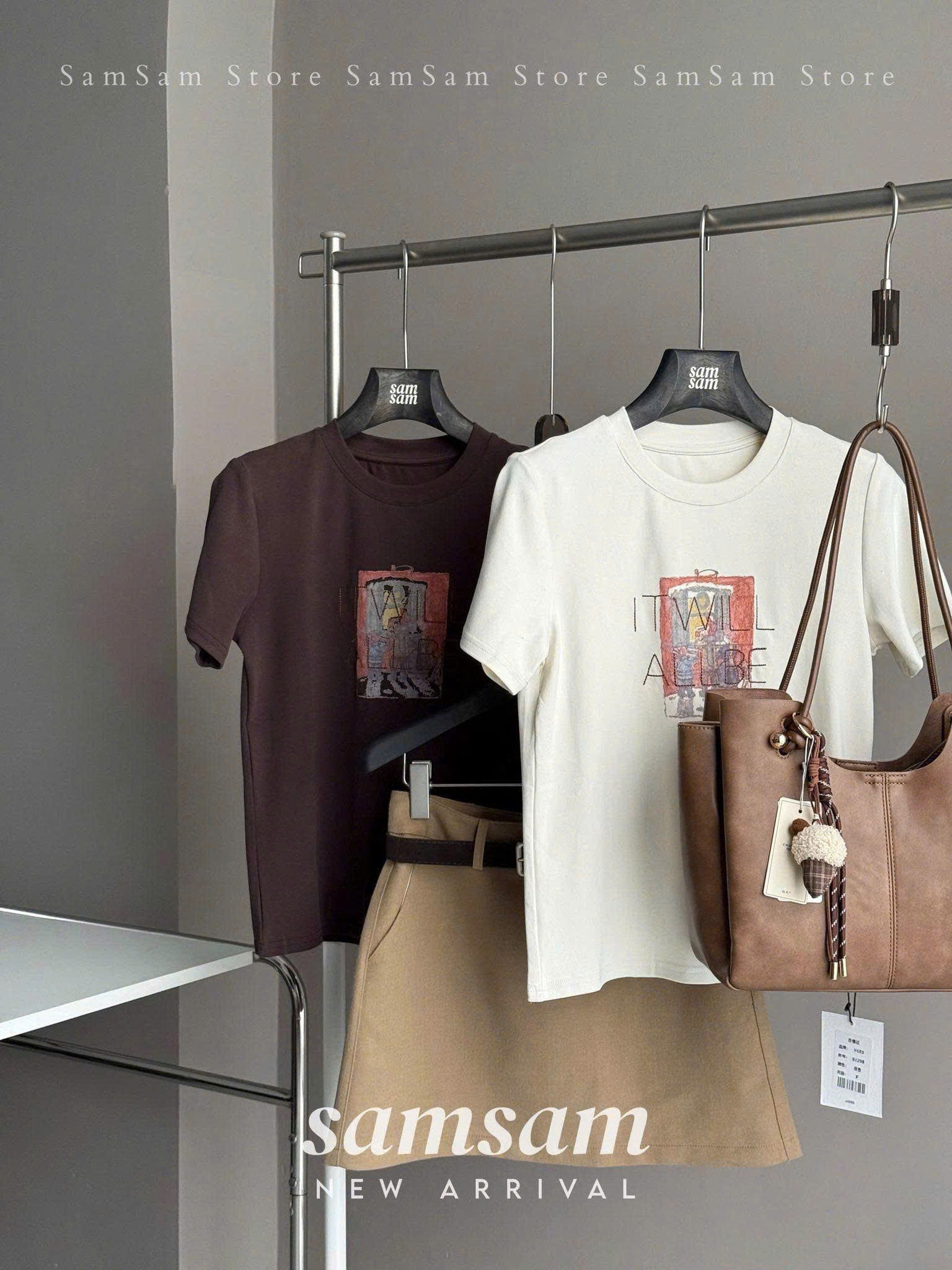 Áo thun in hình thêu chữ ( NÂU )_thumbnail_5