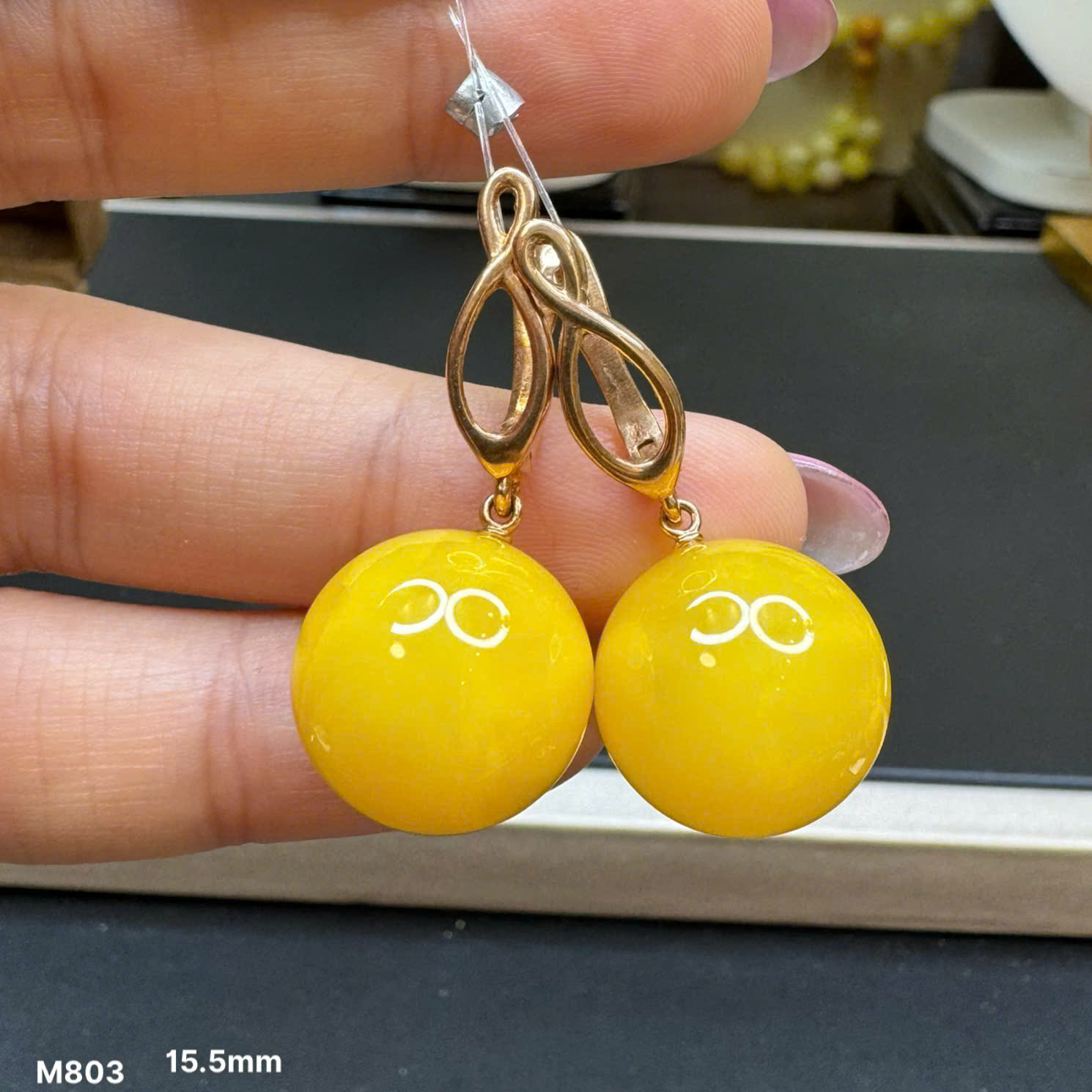 Hoa Tai Mật Chốt Bạc 925 Mạ Vàng - M803