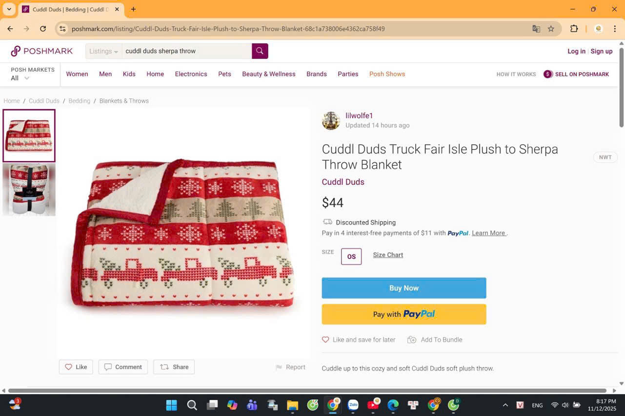 Chăn Cuddlduds Cừu 127x152cm