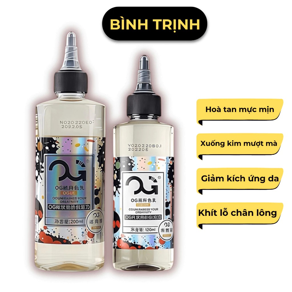 Nước pha mực OG – Không đốm – Lên màu cực mịn – An toàn cho da