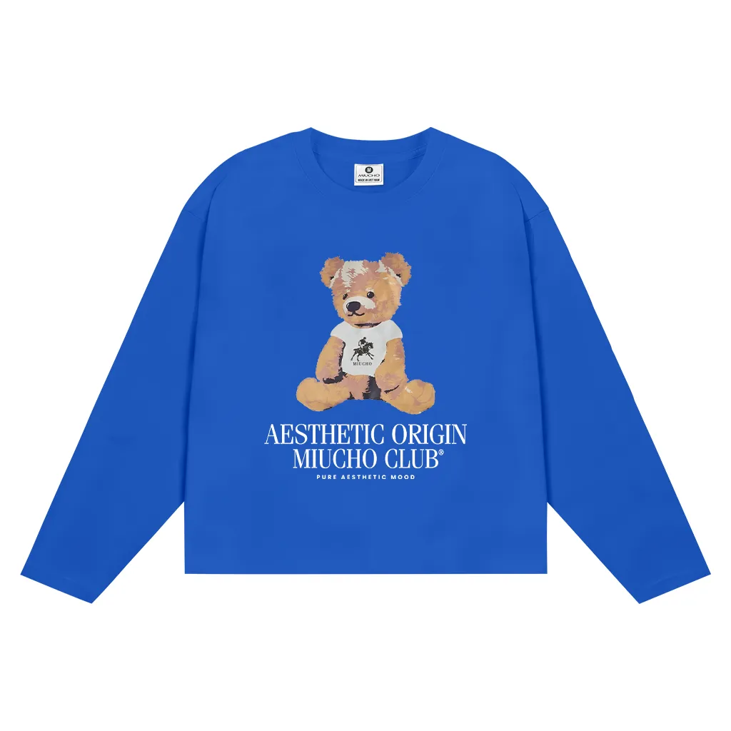 Áo thun boxy nữ tay dài hình gấu bông 2639 Miucho chuẩn form cá tính vải cotton thoáng mát in mix_thumbnail_10