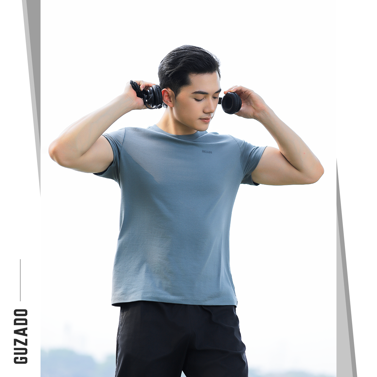 Đồ Bộ Guzado Áo Cotton Kết Hợp Quần Gió Basic  BTS03_thumbnail_34