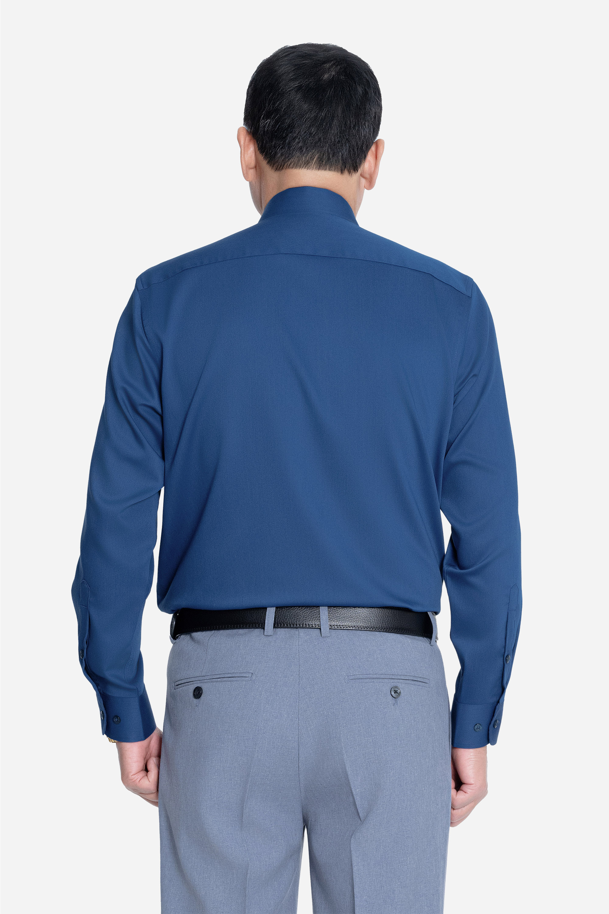 Sơ Mi Trơn Dài Tay Nam Trung Niên ANCHI Chất Liệu Sợi Sồi Cao Cấp Màu Trắng_thumbnail_12