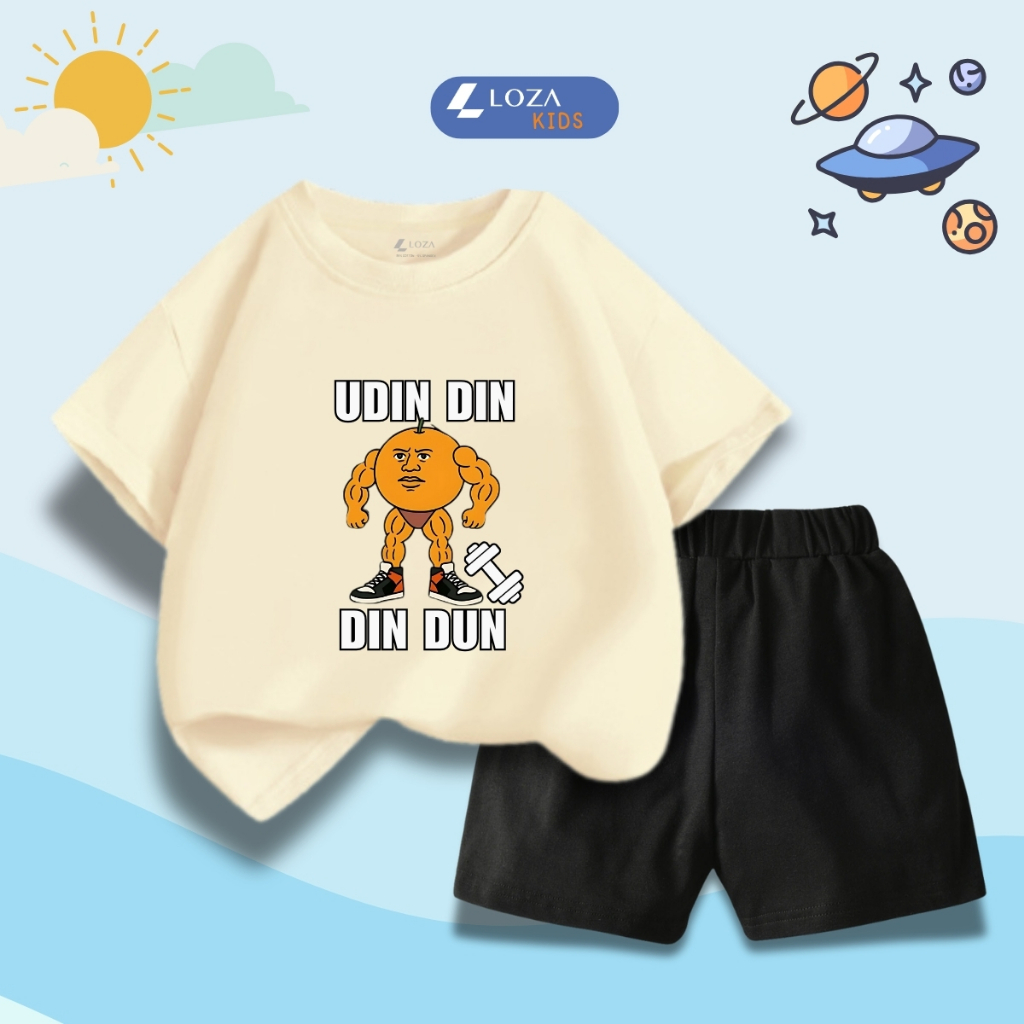 Bộ đồ bé trai in hình 'UDIN DIN DIN DUN' - Loza Kids SB414