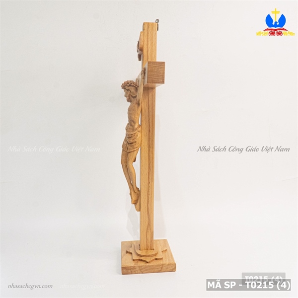 Thánh giá chịu nạn gỗ beech 35cm có đế_thumbnail_3