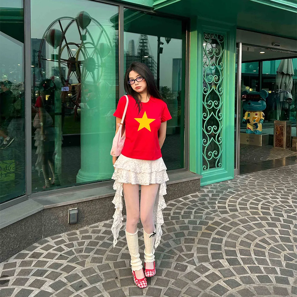 Áo baby tee Việt Nam cờ đỏ sao vàng ABD2462 Miucho vải cotton 4c thoáng mát cổ tròn in basic_thumbnail_4