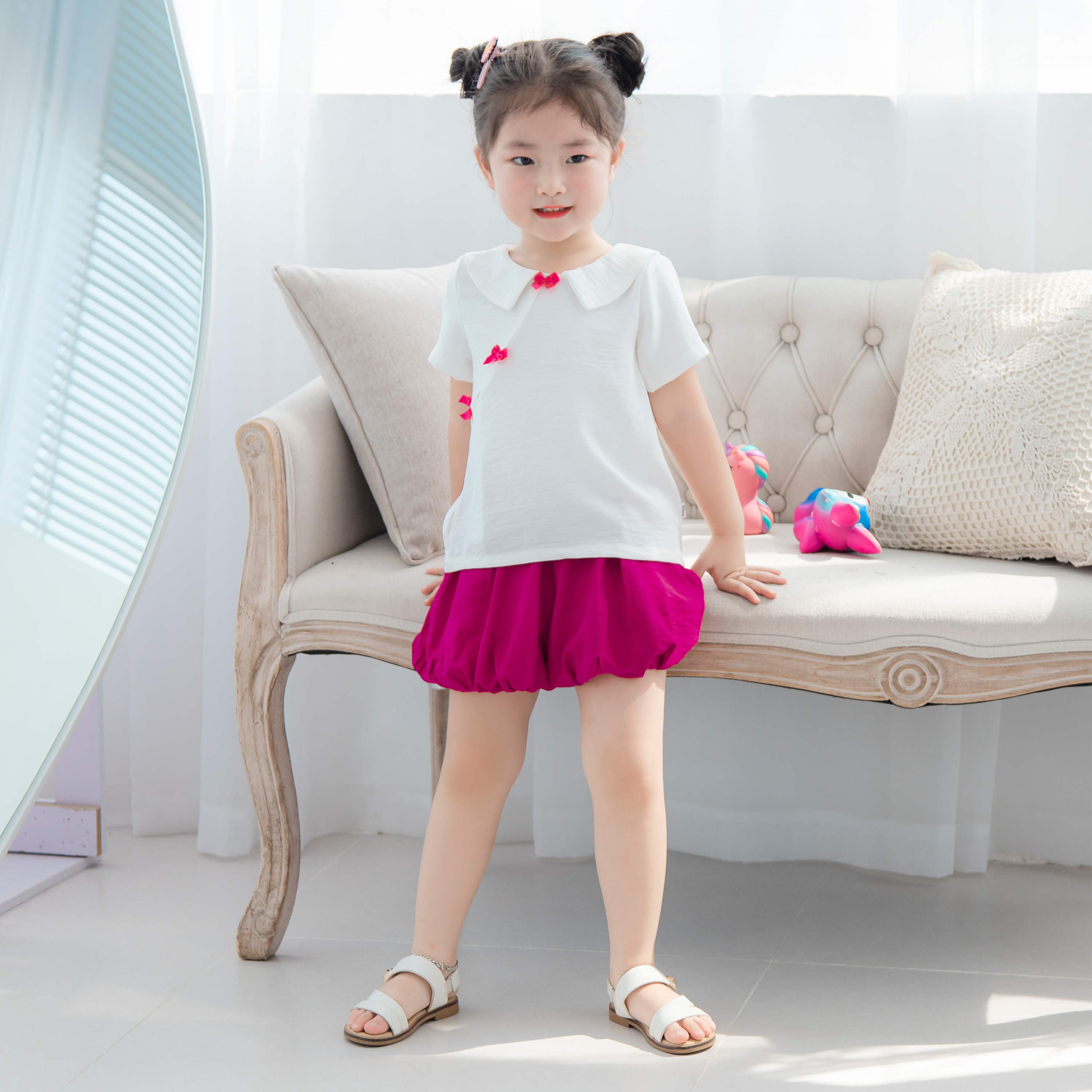 Set áo cắt chéo phối nơ kèm quần bom_thumbnail_1