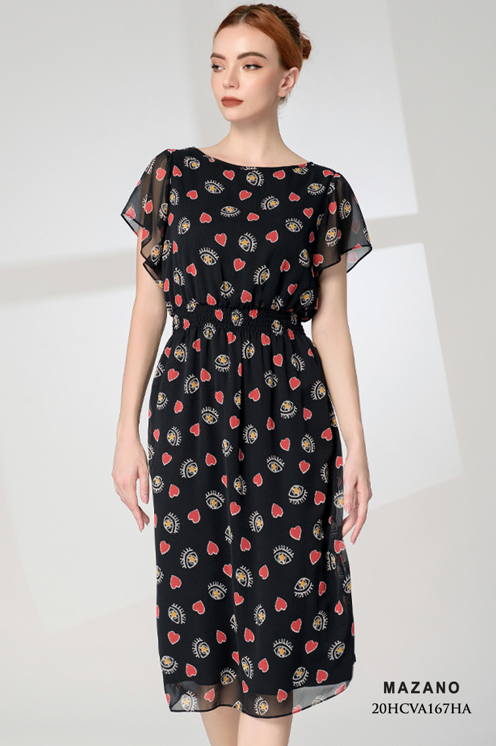 Đầm đen chun eo tay tiên