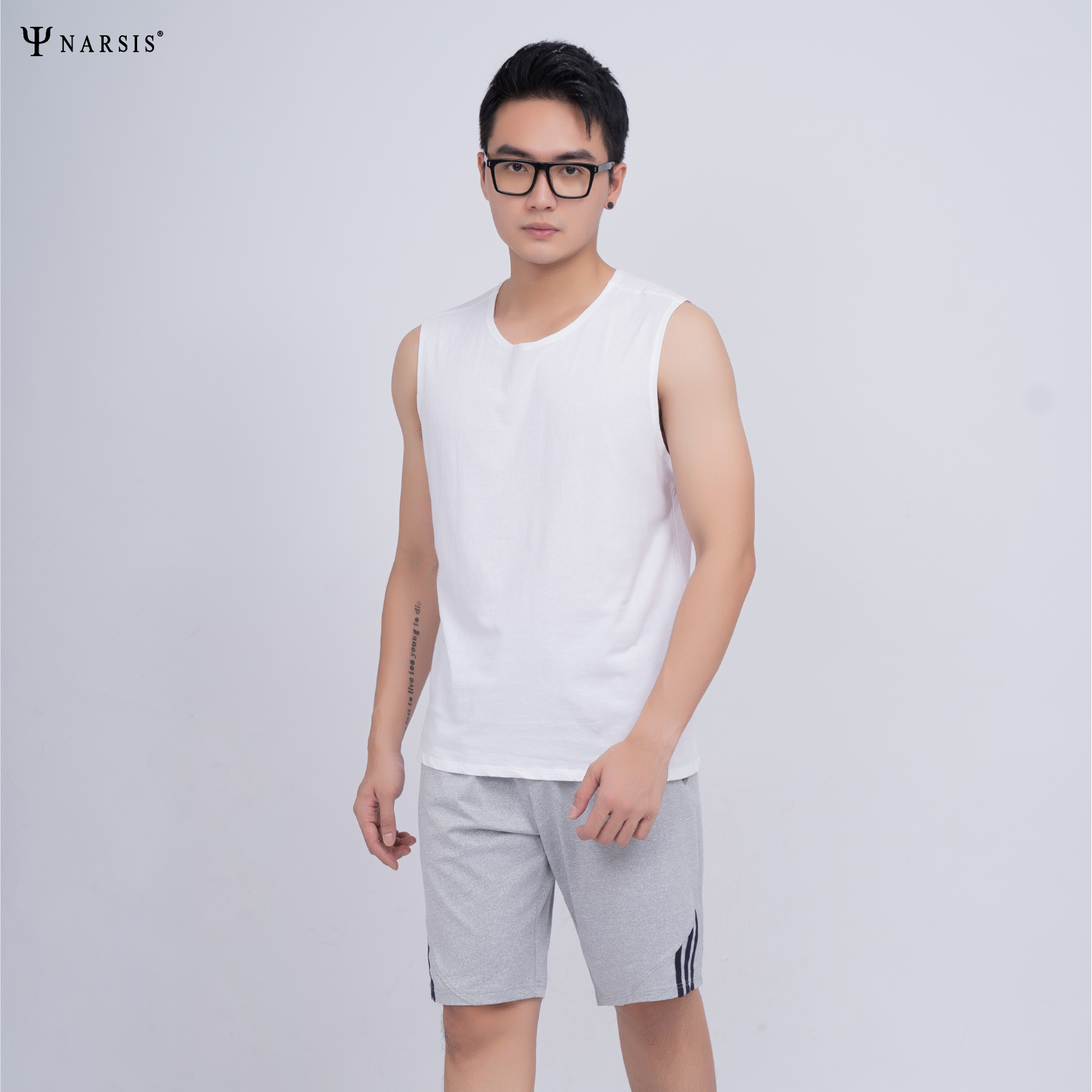 QUẦN ĐÙI NAM GHI SÁNG NARSIS CHẤT LIỆU COTTON CẠP CHUN CO GIÃN THOẢI MÁI S23019 NARSIS CHẤT LIỆU ..._thumbnail_2