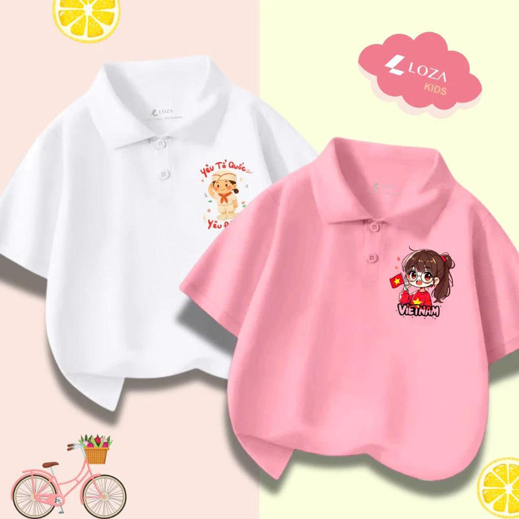 Áo polo trẻ em in hình "Tôi yêu việt Nam" -  Loza Kids PL003 PL003