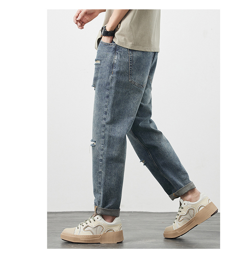 Quần Jeans Rách Phong Cách Retro Mỹ Nam Hợp Thời Trang Quần Ống Rộng Nam Mùa Thu2025Quần dài kiểu dáng mới_thumbnail_3