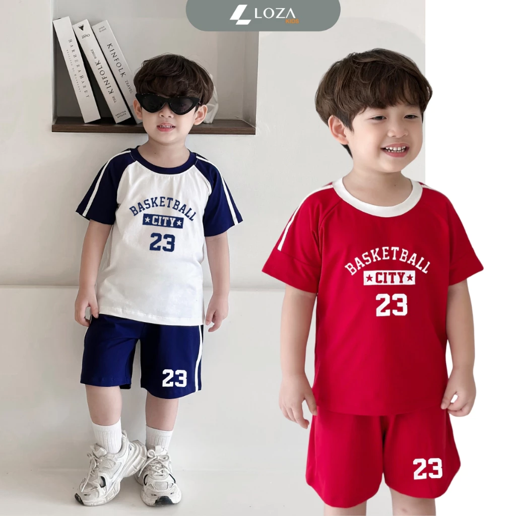 Set bộ bé trai hình 'Basketball City 23' - Loza BF255