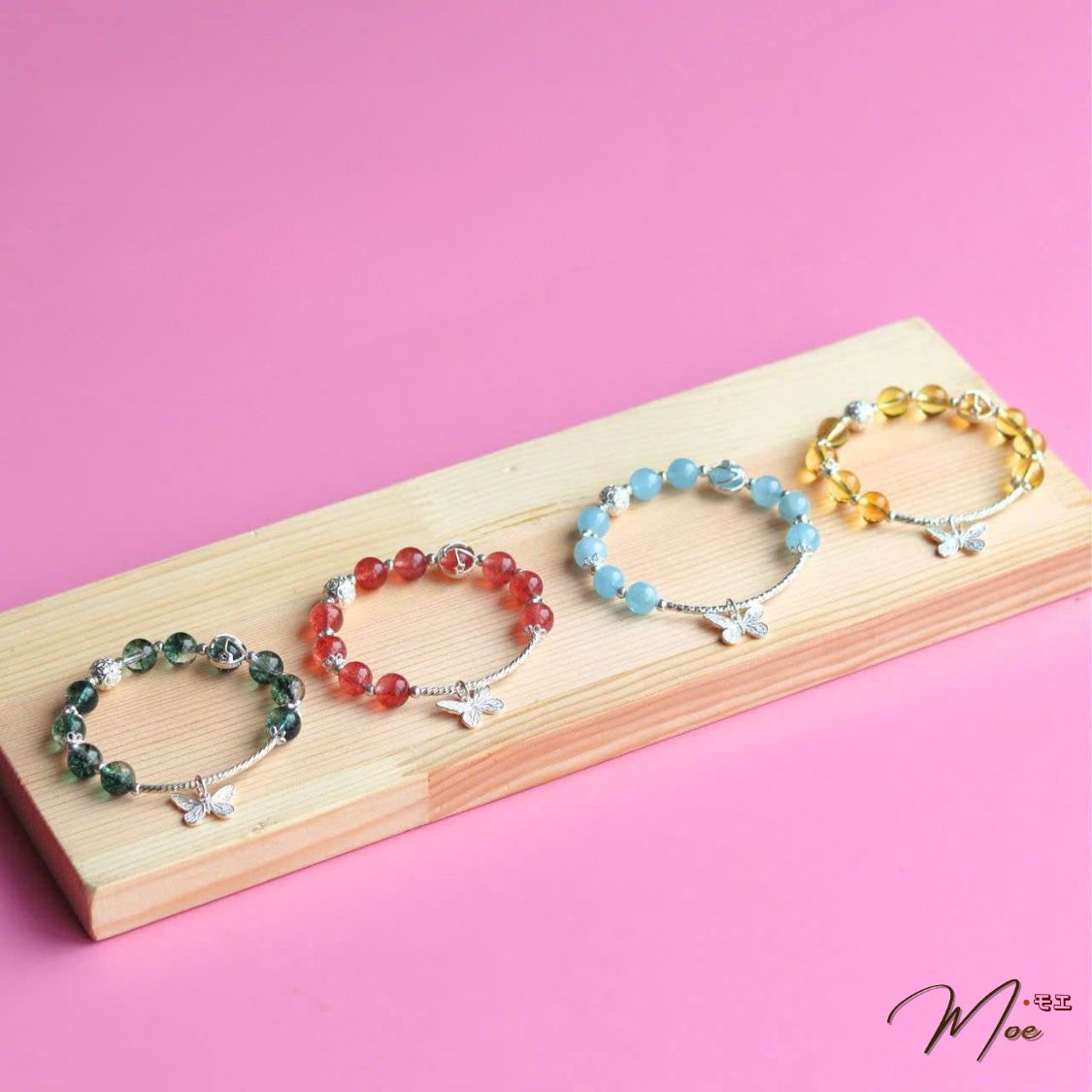 LT627 - Lắc tay aquamarine mix bạc hồ điệp_thumbnail_5