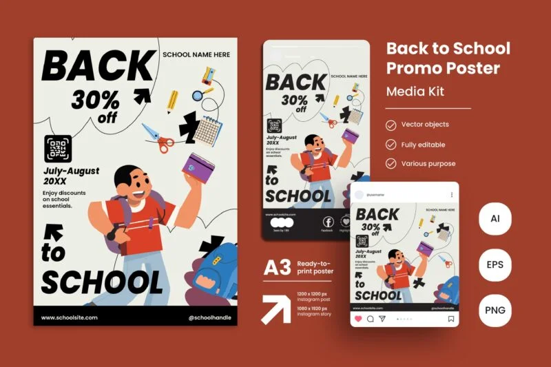 Back to School Discount Poster A3
