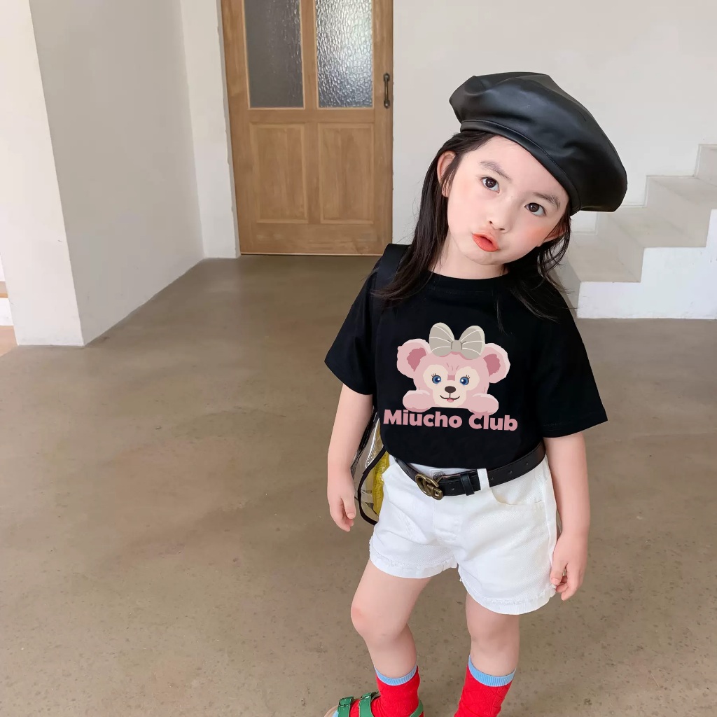 Áo thun cho bé gái cute form rộng AED1109 Miucho Kid tay ngắn cổ tròn style hàn quốc in mix_thumbnail_3