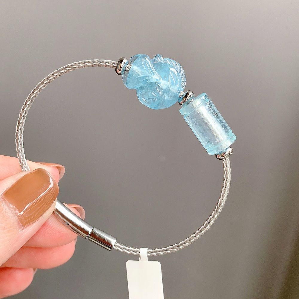 PT182 - Vòng tay dây cáp hồ ly lu thống đá phong thủy