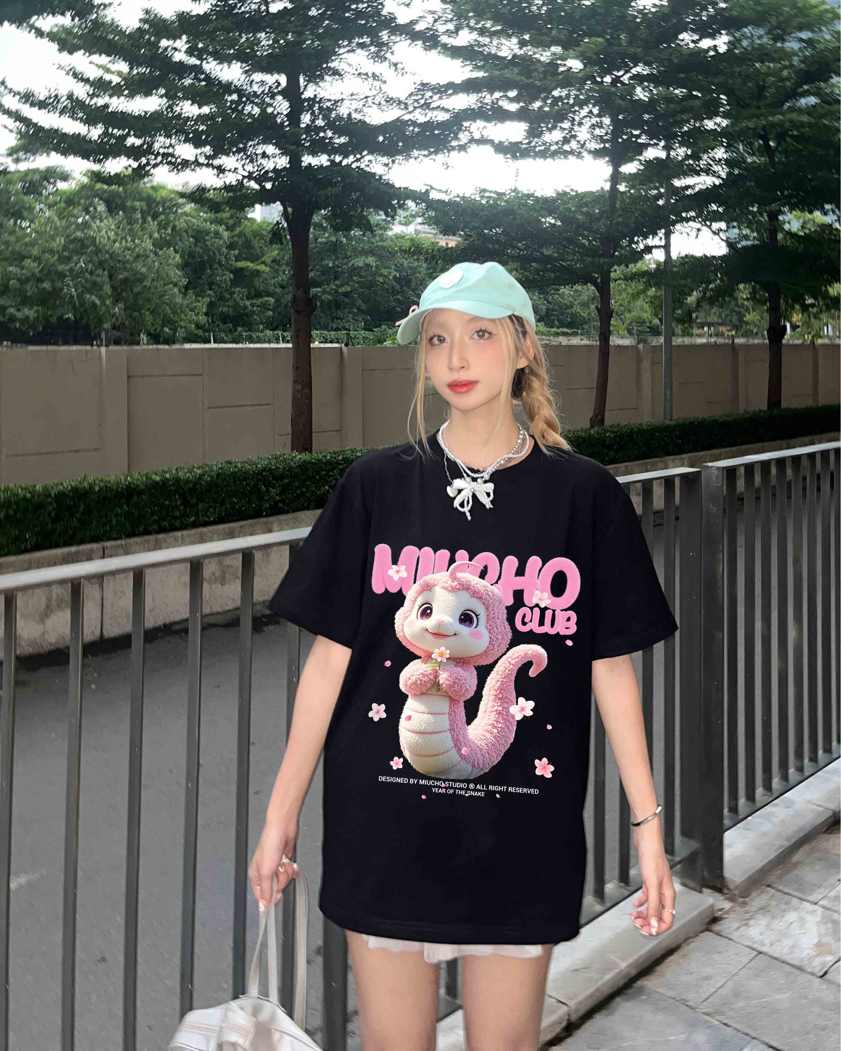 Áo thun tết năm tỵ form rộng local brand chất vải cotton thoáng mát ATD1726 Miucho in mix_thumbnail_3