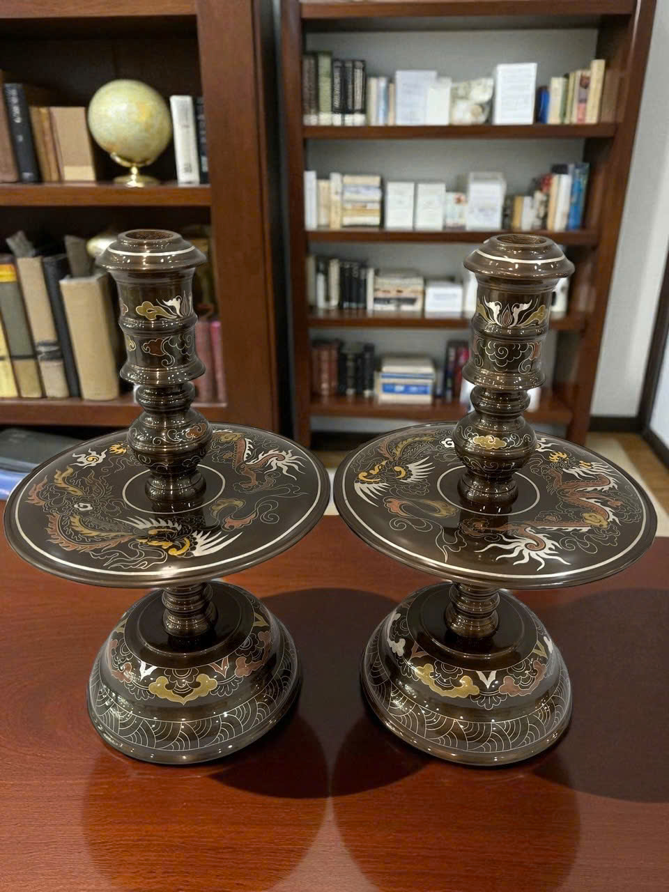 Bộ ngũ sự cao 45cm khảm ngũ sắc khảm kỹ sắc nét _thumbnail_5