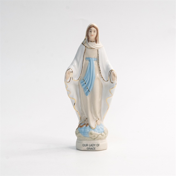 Tượng sứ Đức Mẹ Ban Ơn 11cm Trắng ✔