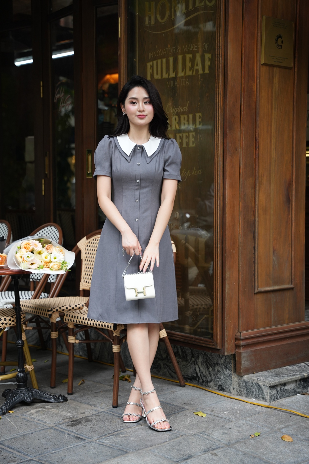 Váy phối cổ dáng A