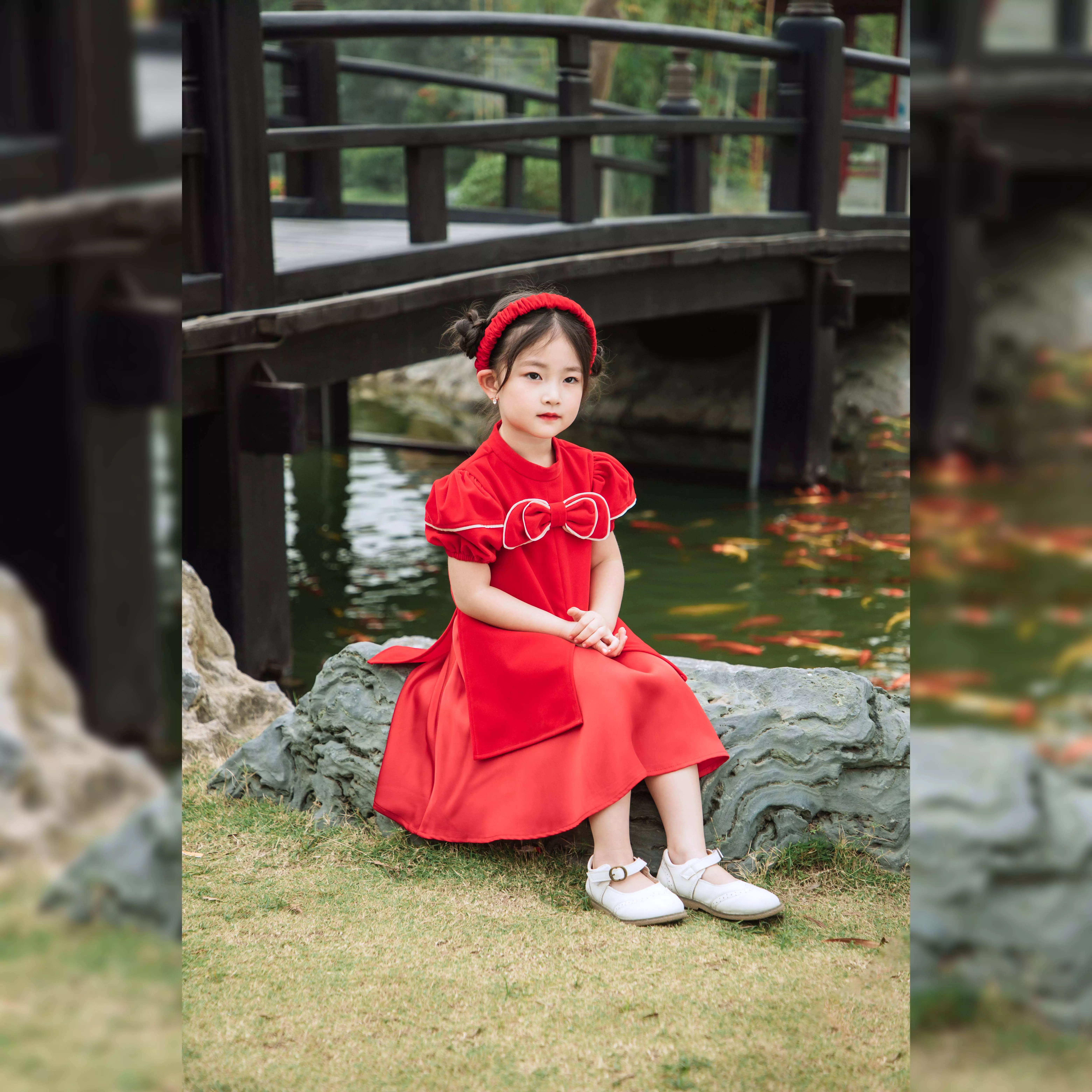 Áo dài nhung phối nơ viền_thumbnail_5