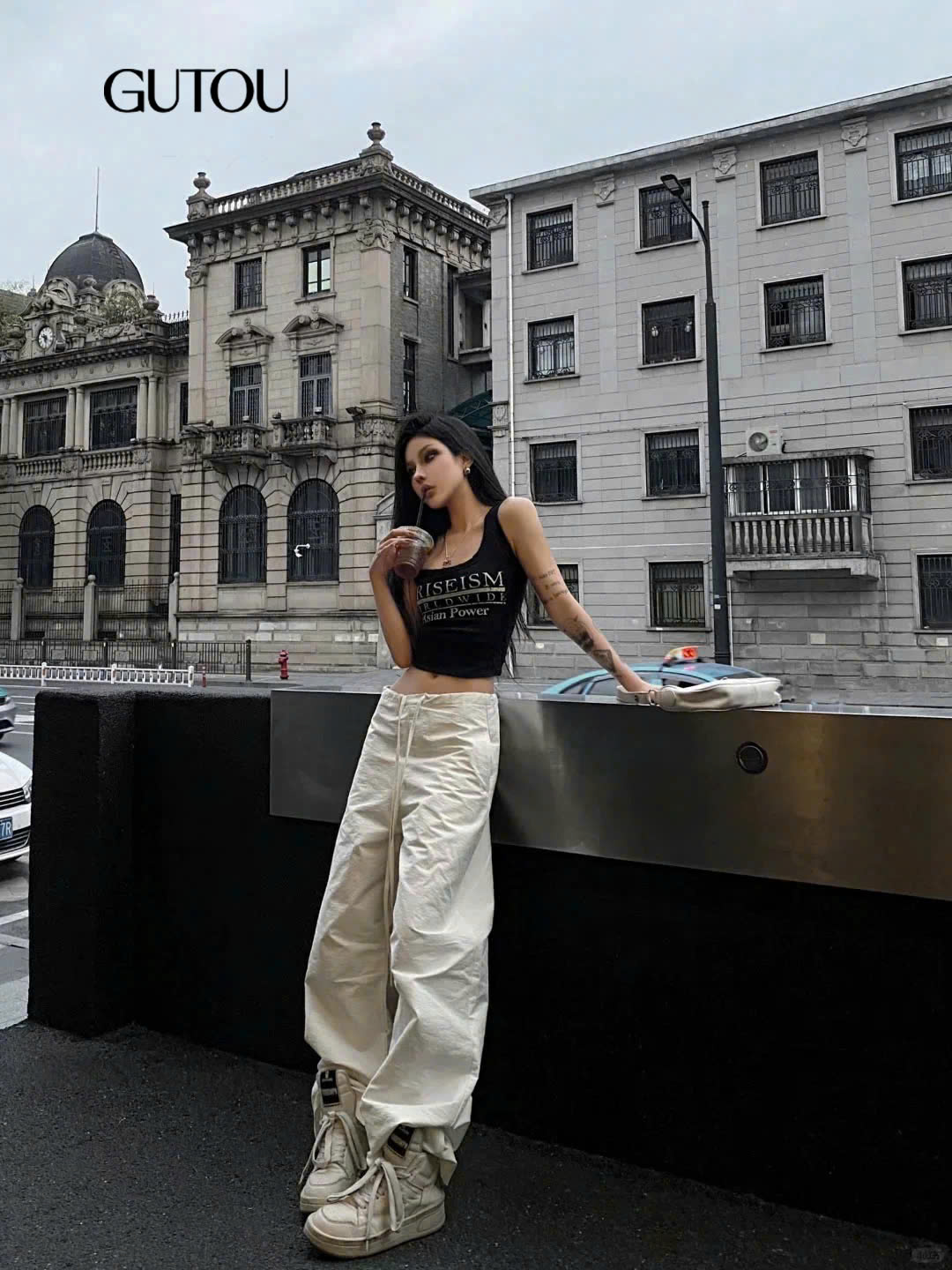 [ GUTOU ] Áo Ba Lỗ Thun Gân In Chữ Power_thumbnail_5