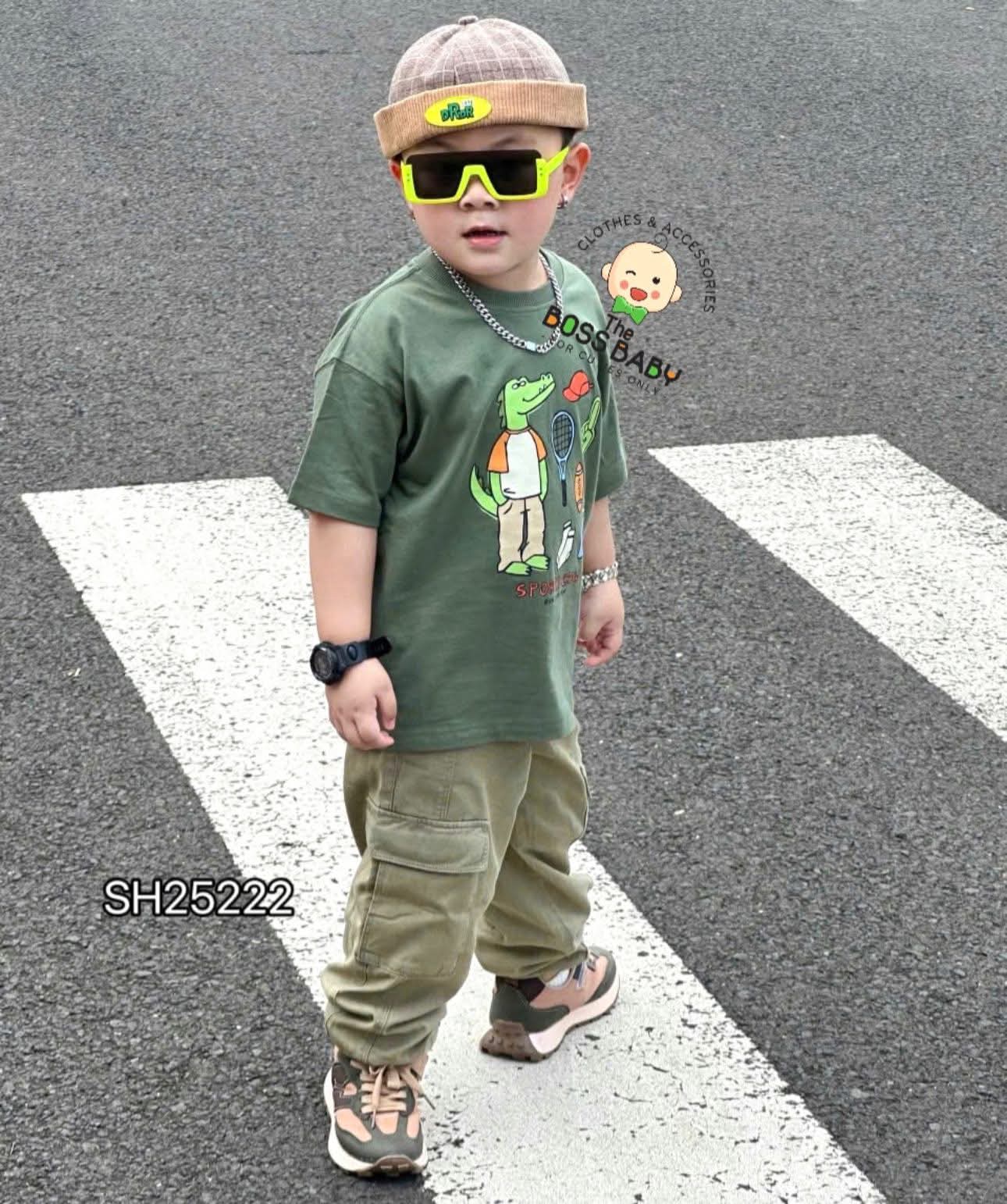 Set bộ kaki rêu họa tiết cá sấu_thumbnail_1