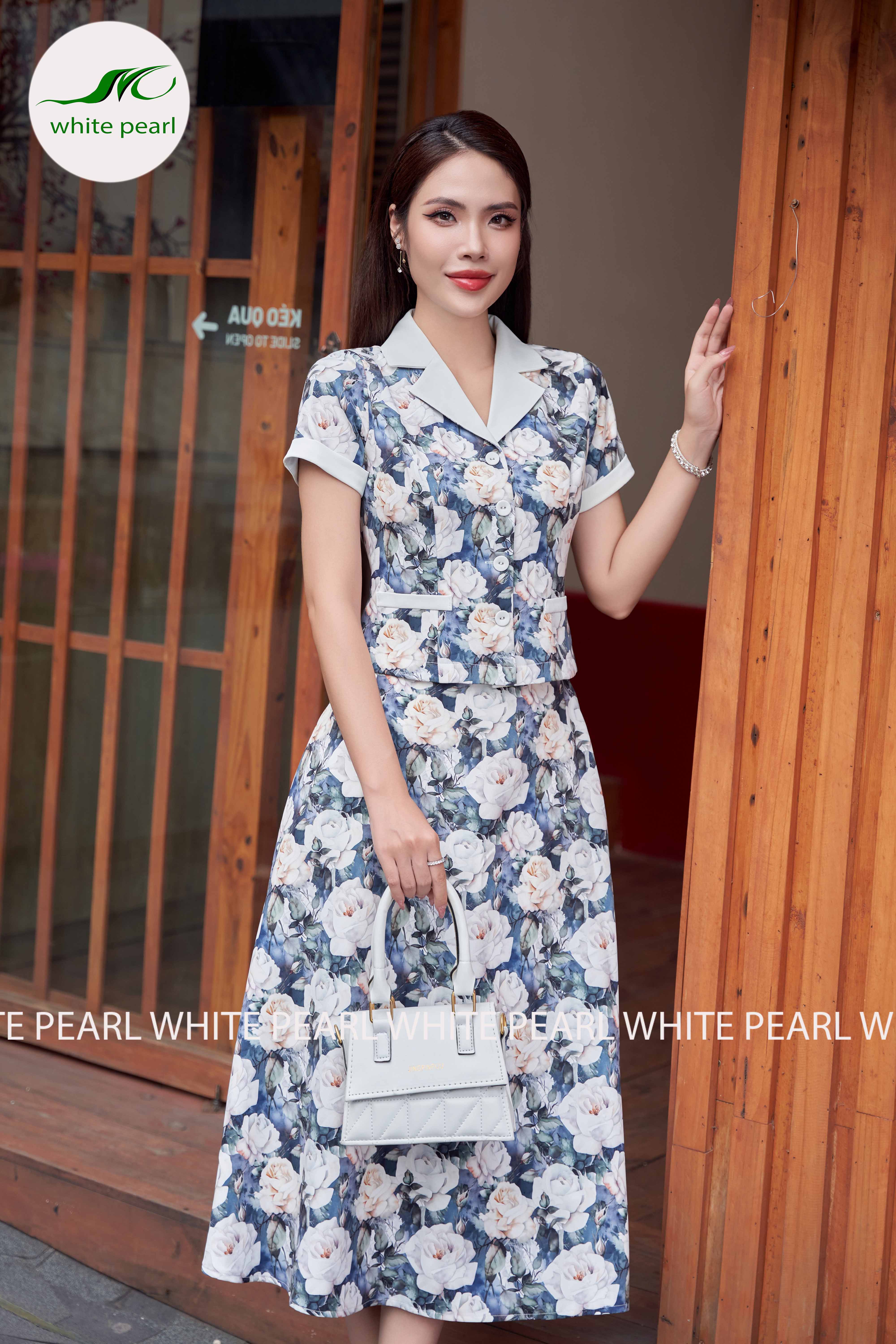 AKG cổ 2 ve phối + CV xoà dài Hoa hồng 3D_thumbnail_2