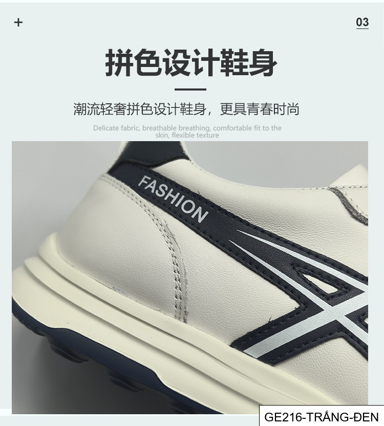 GE216 - Giày thể thao màu trắng da bò lớp đầu cho nam, giày hợp thời trang nam, giày thường ngày sang trọng nhẹ nhàng cao cấp dễ phối đồ thích hợp châu Âu da thật_thumbnail_10