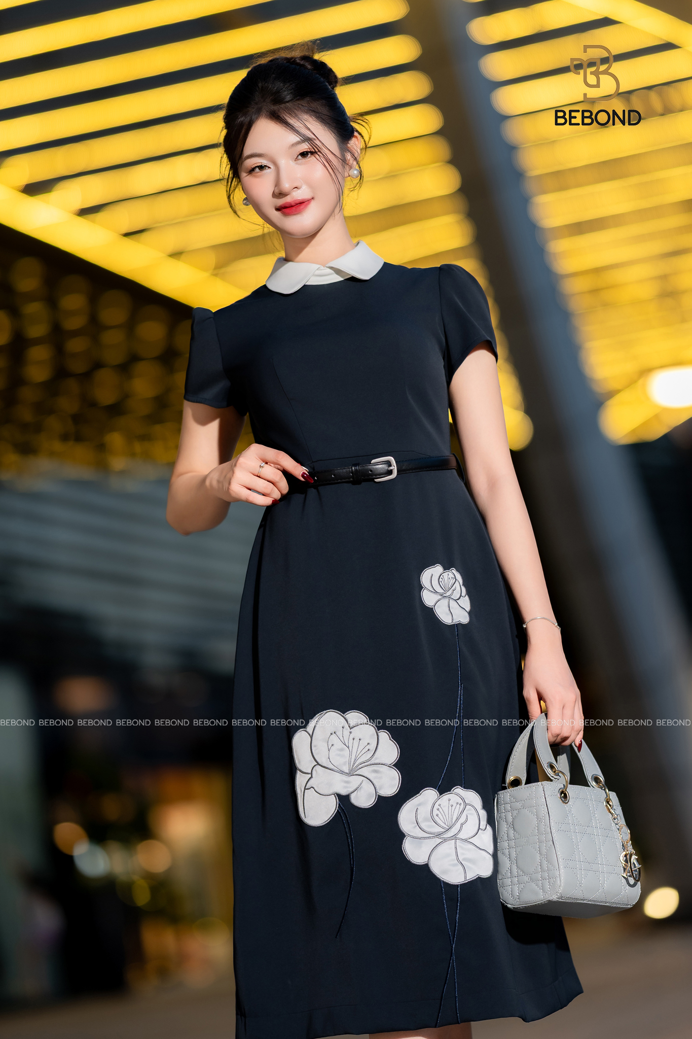 Đầm cổ sen AMARA màu ĐEN_thumbnail_4