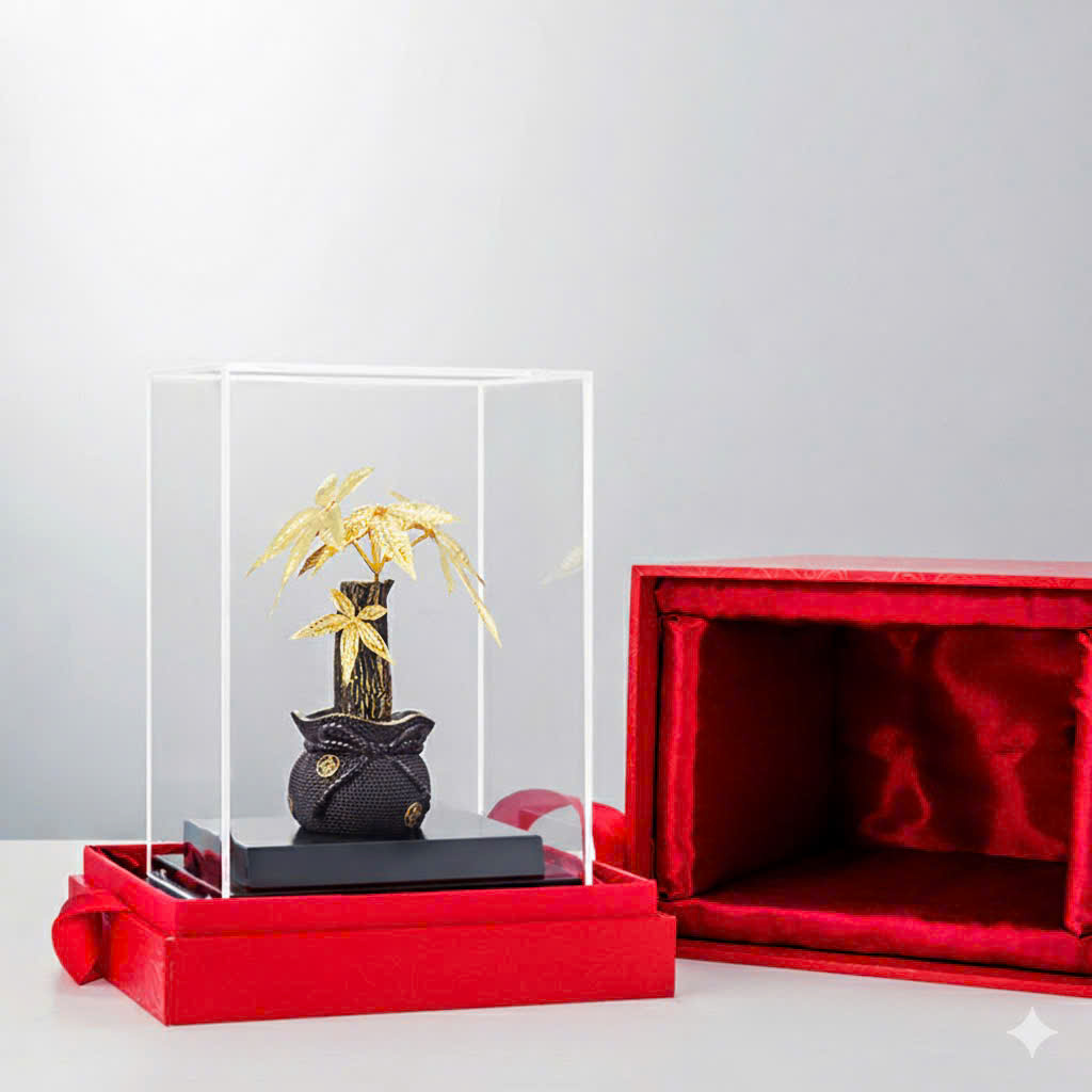 Cây kim tiền mạ vàng 24k ( KT 17x14x22cm ) DxRxC_thumbnail_2