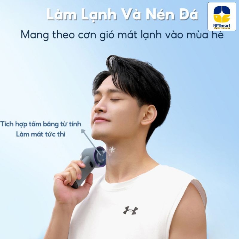 Quạt Cầm Tay Mini NMIMART 100 Mức Gió, Sạc Nhanh, Làm Mát Nhanh Dùng Lên Đến 10 Giờ_thumbnail_1