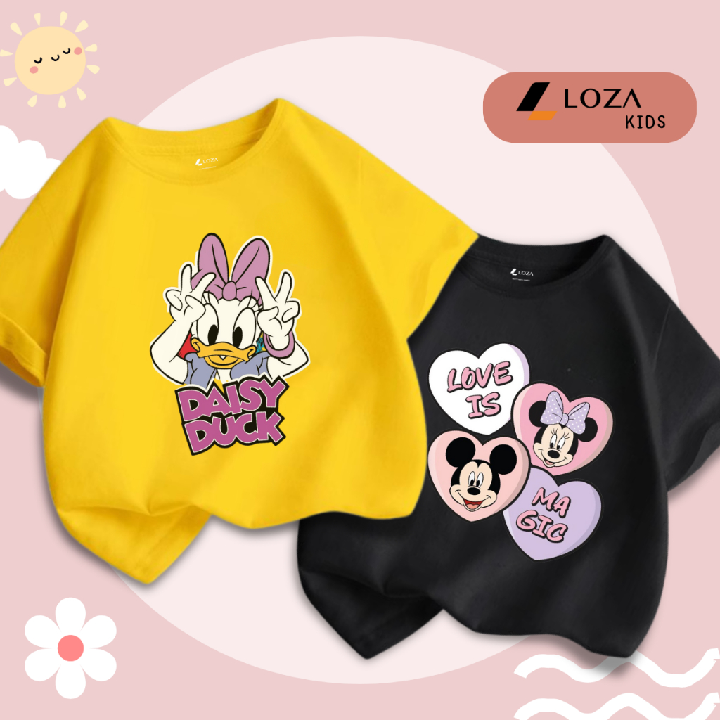 Áo thun bé gái in hình Mickey Vịt Donal - Loza Kids Mã CA005_thumbnail_1