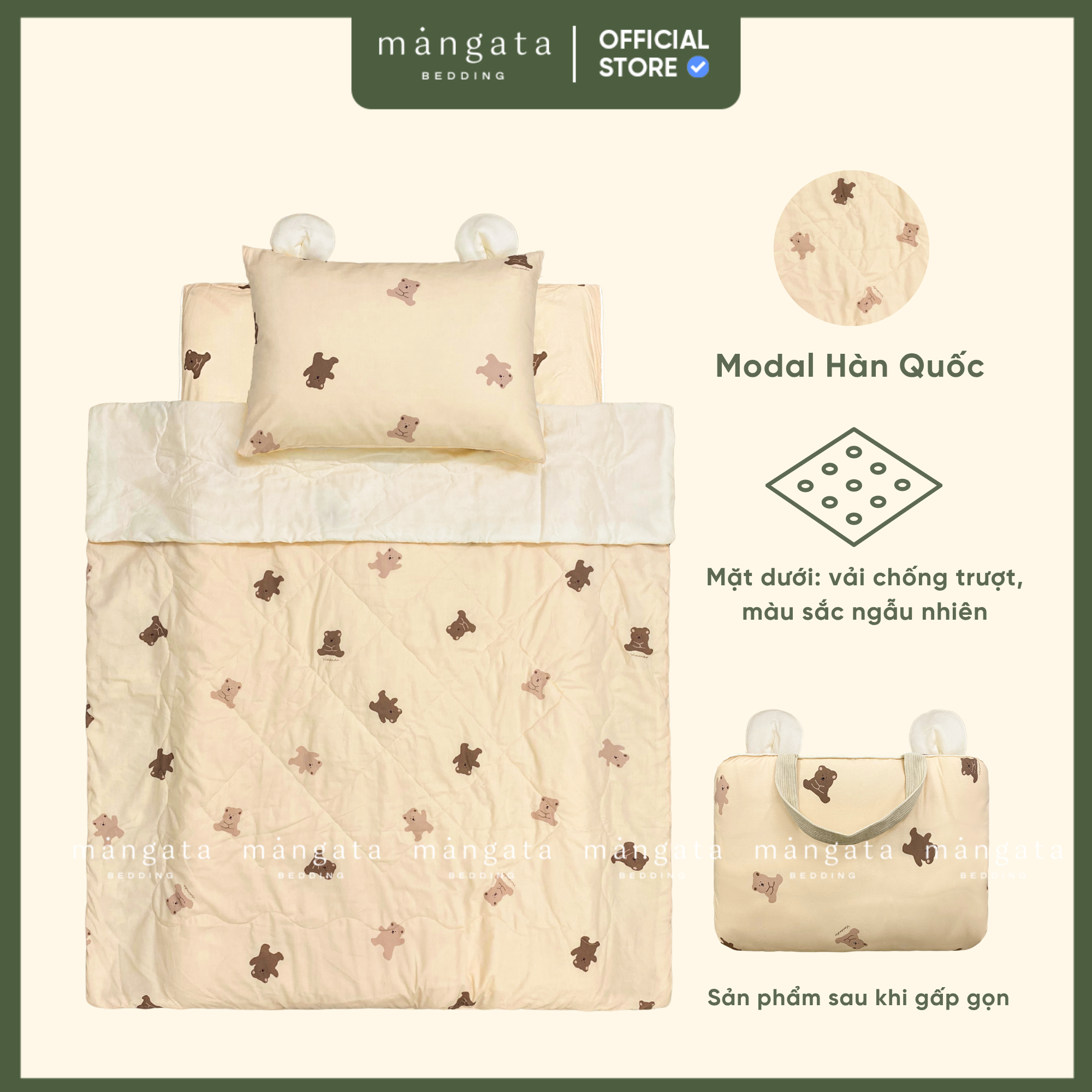 Mẫu Gấu nâu - Bộ chăn gối gấp gọn đi học_thumbnail_1