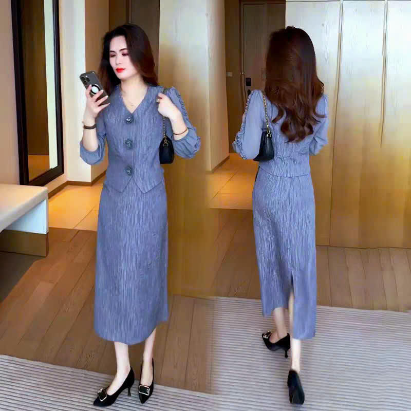 17190-Set áo tay lở kèm chân  váy suông xám  ghi (thun xốp nhật, voan)_thumbnail_4