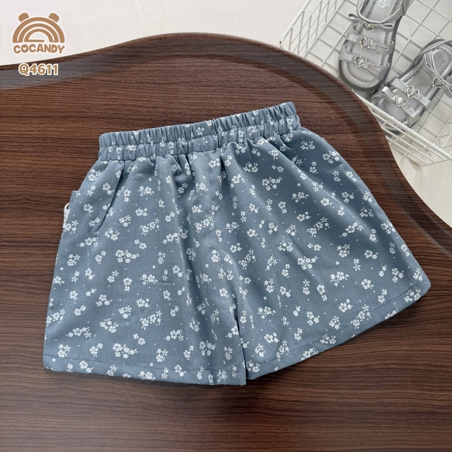 Quần cộc kaki XANH hoa nhí phối nẹp ren_thumbnail_2