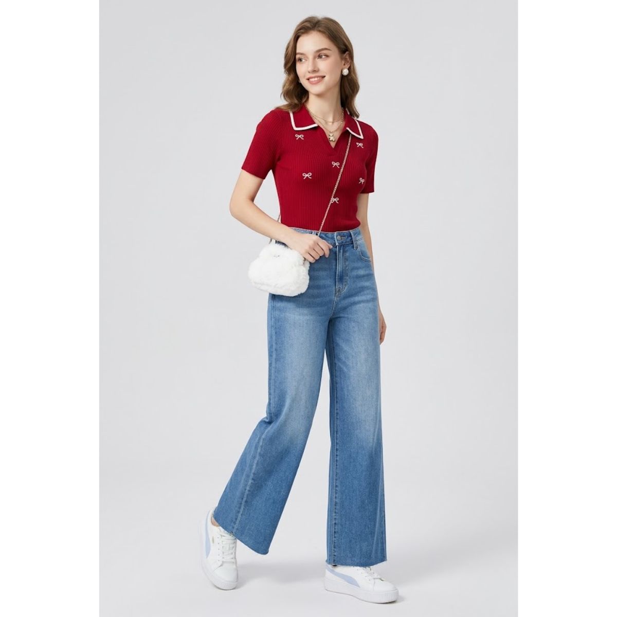 QJ759- Jeans ống suông