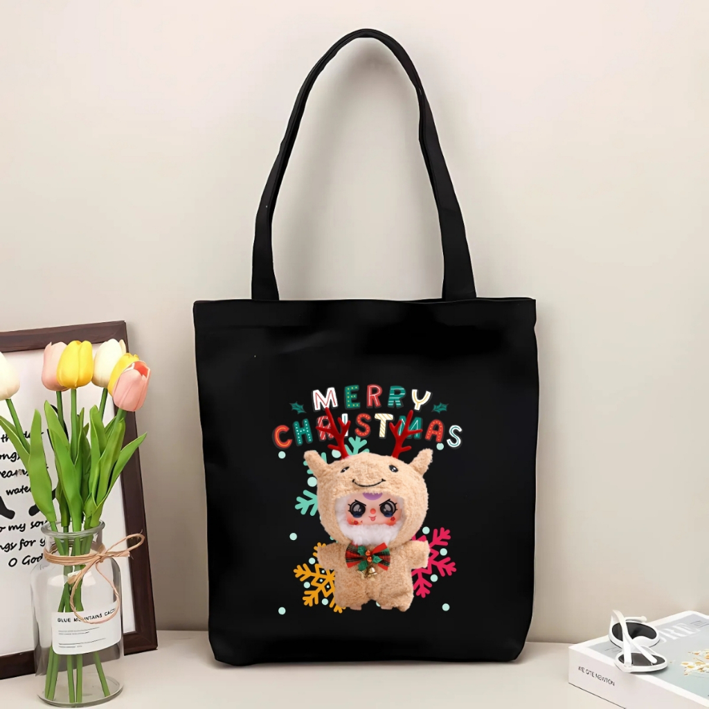 Túi tote vải canvas Loopy, Baby Three có khoá kéo và ngăn phụ, đi học, đi chơi - 𝐖𝐞 𝐓𝐞𝐞 TOTE12_thumbnail_21