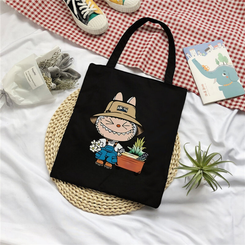 Túi tote in hình LABUBU - Túi vải canvas kích thước 33x37cm đựng vừa A4 và laptop - TOTE06_thumbnail_10