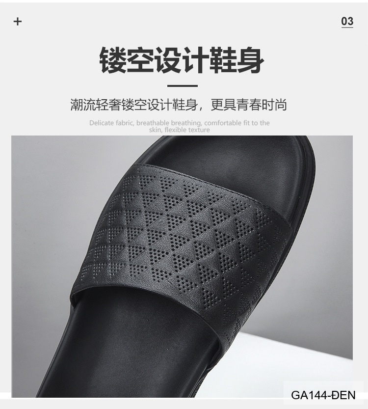 GA144 - Dép nam da thật đế cao su thoáng khí, kiểu dáng thời trang dễ phối đồ màu đen_thumbnail_14